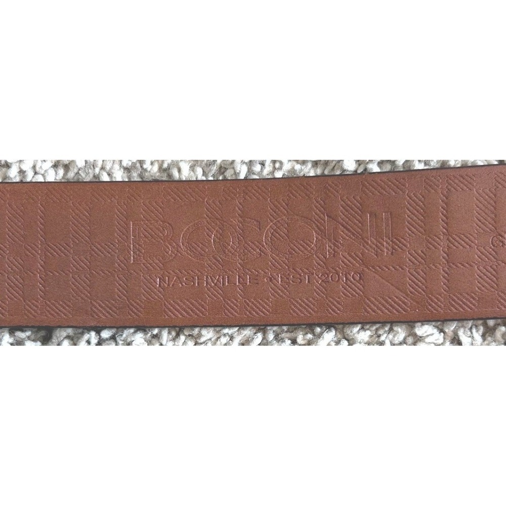 Boconi Men's Brown Leather Made Nashville Brown Genuine Leather Belt Size 36 - Picture 2 of 8